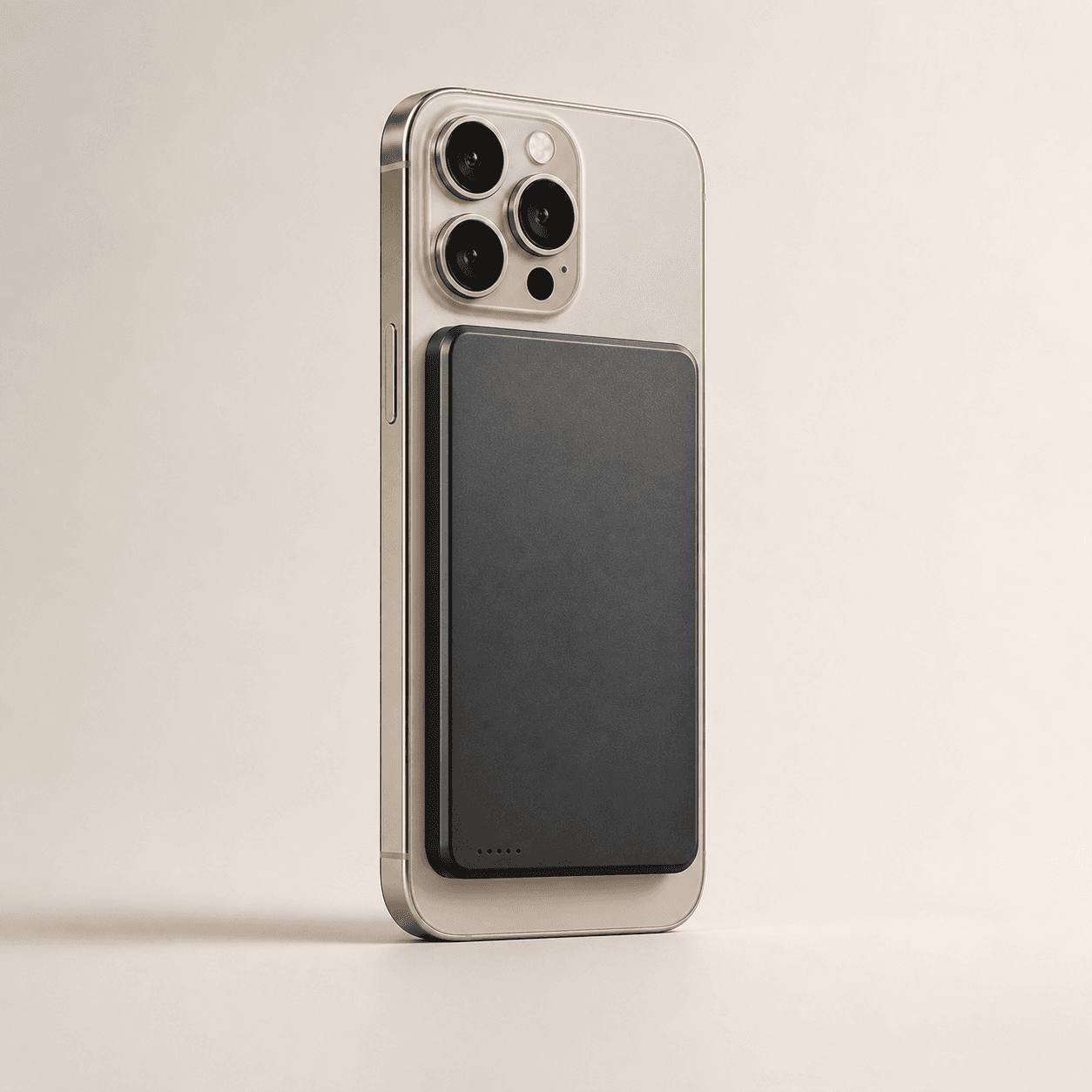SlimWin MagAir 5K powerbank a telefon hátuljára illesztve