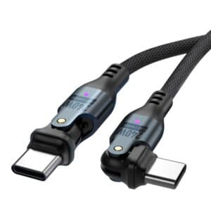 SlimWin USB-C-USB-C 240W Gyorstöltő és Adatkábel 480 Mbps, 180° Hajlítható