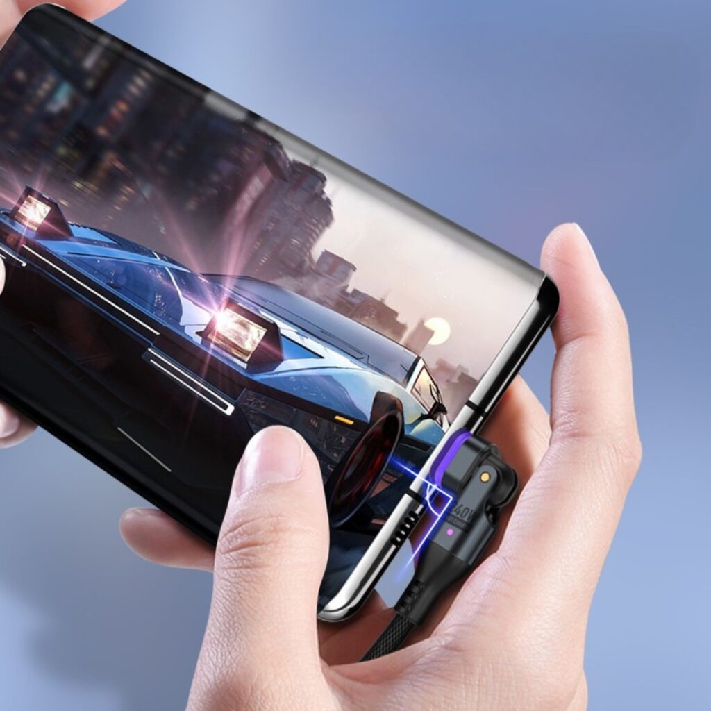 SlimWin USB-C Mágneses 3 az 1-ben 240W 16 Tűs Gyorstöltő és Adatkábel – 180° Hajlítható | SlimWin