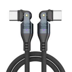 SlimWin USB-C-USB-C 240W Gyorstöltő és Adatkábel 480 Mbps – 180° Hajlítható | SlimWin